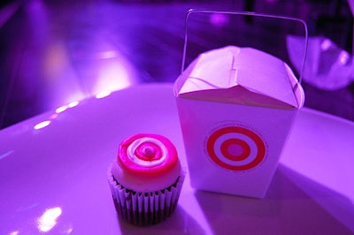 Custom cupcakes from Four were topped with the campaign logo and distributed to guests in mini takeaway containers.