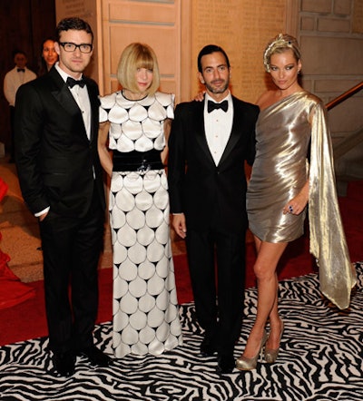 Justin Timberlake, Anna Wintour, and Kate Moss were the benefit's co-chairs, while Marc Jacobs was honorary chair.