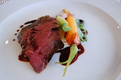 Australian chef Mark Olive and Michael Wilson, executive chef at Crush, served a native-herb-encrusted kangaroo tail fillet for the main course.