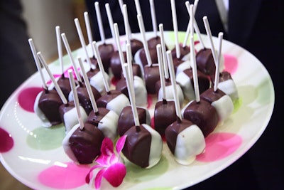 RSVP Catering served brownie lollipops at the DC Magazine party.