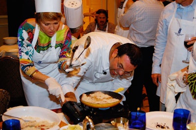 Chefs from the hotel assisted guests.