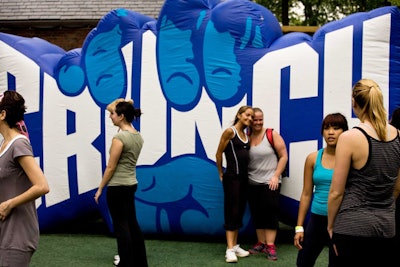Sponsor Crunch provided the day's classes—and a tent with membership information and discounts.