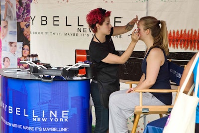Maybelline New York offered mini-makeovers, consultations, and free samples to the women who waited in its booth's long line.