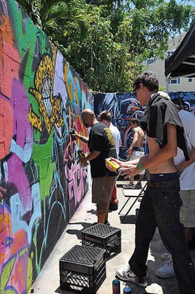 More than 100 graffiti artists painted murals on Saturday.