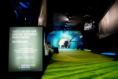The cocktail area also included freestanding wireless light boxes carrying images from the new campaign, which are designed to highlight the foundation's partnerships with other nonprofit organizations.