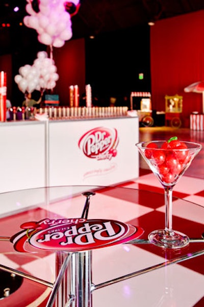 Sponsor Dr. Pepper provided its product for a soda shop in the center of the space.