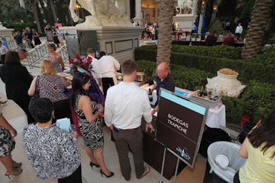 Guests began the Great Tasting at the entrance to Caesars' main pool.