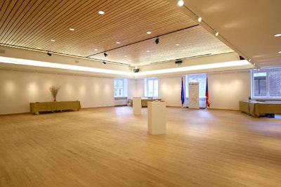 Regularly used for exhibitions from the Bohemian Benevolent and Literary Association, the third-floor studio is also offered for receptions and other functions.