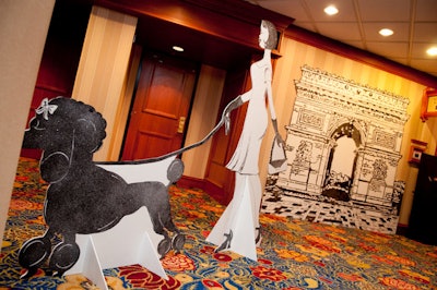 Lord & Taylor donated a collection of glittery black and white murals of Paris sights and attractions.