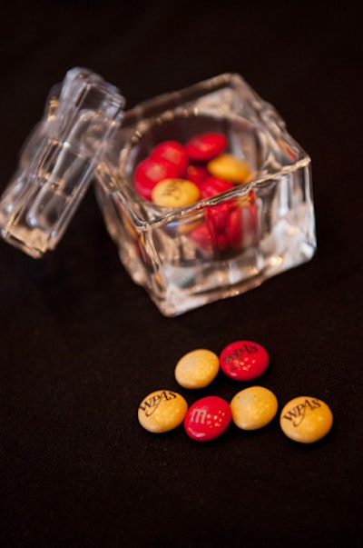 Lead underwriter Mars Inc. donated M&Ms printed with the W.P.A.S. logo.