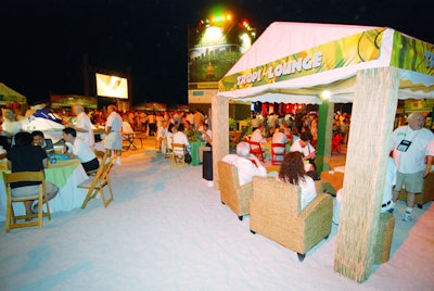 Logistics Management Group president Randi Freeman designed the tropical area with two small tented lounges that sat about six people each.
