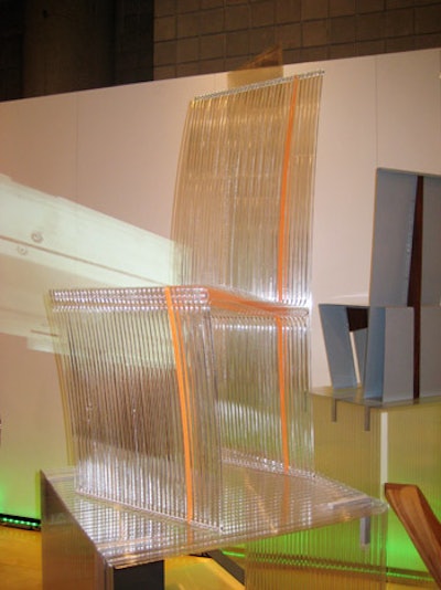 This acrylic chair displayed by the School of Architecture & Design at Virginia Tech was designed as part of a student research project.