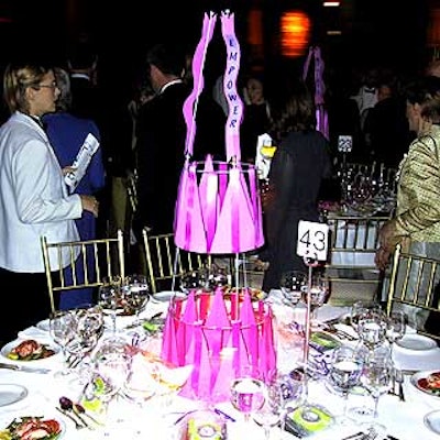 Candace Conard created abstract centerpieces for the dinner tables.