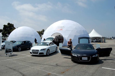 White tents housed a loungelike atmosphere.