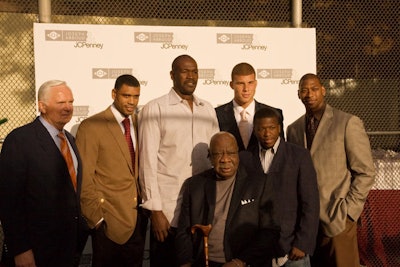 Professional NBA players past and present posed for photo ops.