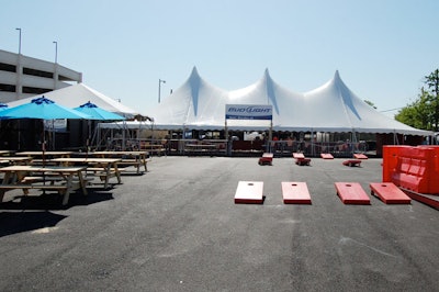 The venue has a 3,200-square-foot tent with a bar and a 400-square-foot tent with a bandstand.