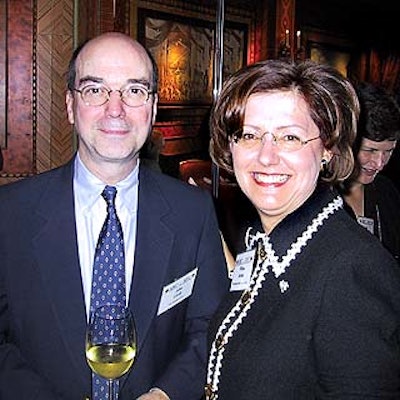 Taunton Press CEO John Lively posed with the Jordan Edmiston Group's Wilma Jordan at the Russian Tea Room.