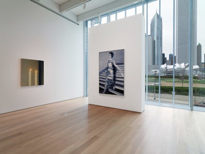 The contemporary gallery, which can remain open during private events, overlooks the Chicago skyline.
