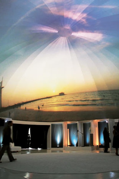 Scenic video projections within a dome structure at the Trump International Hotel & Tower Dubai launch in Los Angeles in August