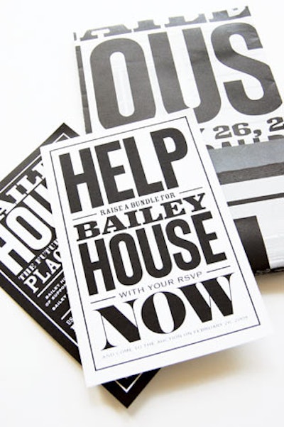 Bailey House's auction in New York in February had a folded, poster-size invitation.