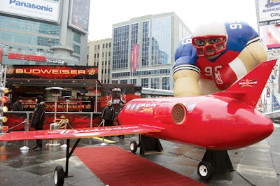 Budweiser took over Toronto's Yonge-Dundas Square for a Super Bowl stunt.