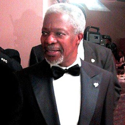 Secretary-general of the United Nations Kofi Annan was one of the speakers at the United Nations Correspondents Association annual awards dinner at the U.N. Delegates Dining Room.