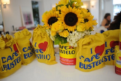 Sunflowers and decor from sponsor Café Bustelo popped in the salon.