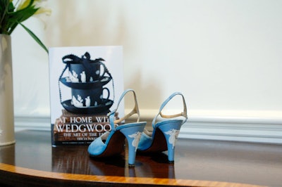 An antique pair of Wedgwood heels topped a table in the foyer.
