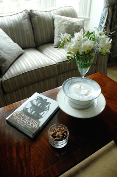 A copy of the recently released book At Home With Wedgwood sat on a table in the living room.