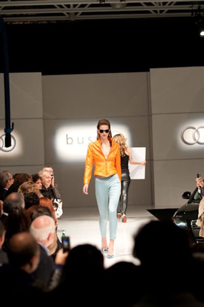Bustle Clothing's Shawn Hewson and Ruth Promislow designed five mini collections for the runway show, inspired by their five favourite Audi vehicles.