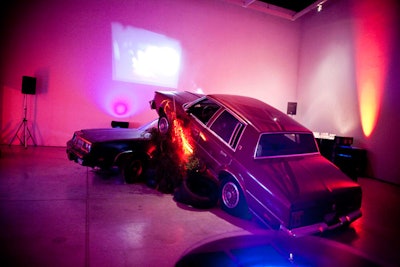 The Power Plant's Paul Zingrone created a car crash with two donated Oldsmobiles and projected Mad Max and Solaris on the walls.