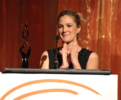 Drew Barrymore presented the Loop Award to Nancy Utley, C.O.O. of Fox Searchlight Pictures.