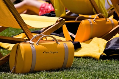 Tickets to the private picnic area came with kits that included champagne, glasses, and blankets.