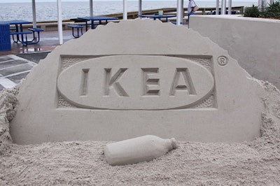 Team Sandtastic provided sand and crafted a sculpture of an Ikea logo.