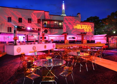 A gobo shone the title of Columbia Pictures' The Taking of Pelham 123 on a wall at its Westwood premiere party.