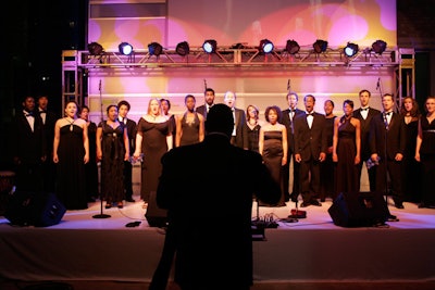 The Nathaniel Dett Chorale performed in the Town Square on the main floor of the ballet school.