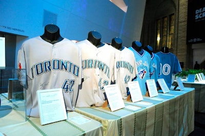 Players including Kelly Gruber and Vernon Wells supplied autographed Toronto Blue Jays jerseys for the silent auction.