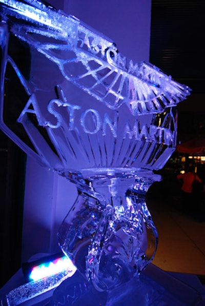 Elegance on Ice created an ice sculpture of the car maker's logo.