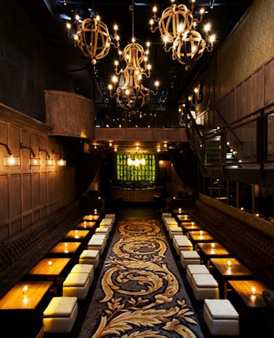 Avenue offers a main room with a custom chandelier hanging from a 28-foot ceiling.