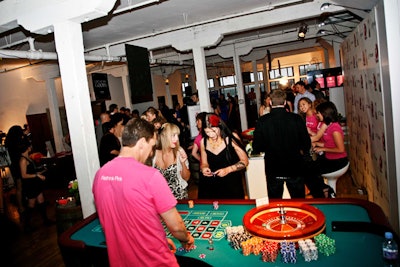 Event sponsor Telus created a casino area with roulette and blackjack tables.