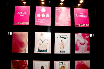 Female guests could bare their breasts for a photo inside the Schick Booby Booth, designed to educate women about early breast cancer detection.