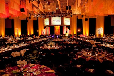 Loyola's colors—maroon and gold—played prominently into the evening's decor.