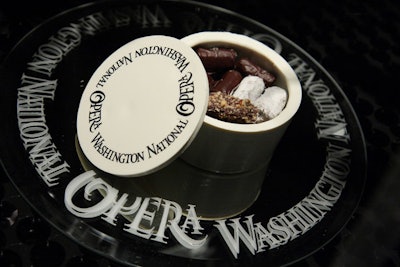 Sponsorship tables received a branded chocolate box filled with candies.