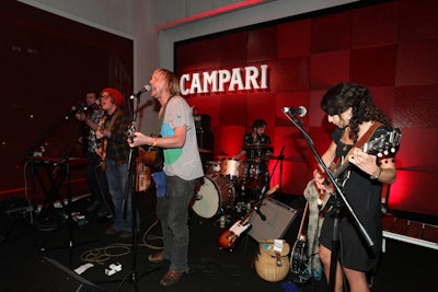 An array of musicians and artists performed at the House of Campari over its two-week run.