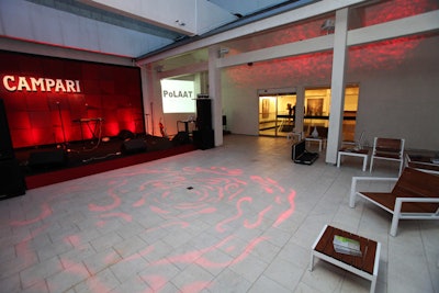 A red gobo pattern lit up the floor at the House of Campari.
