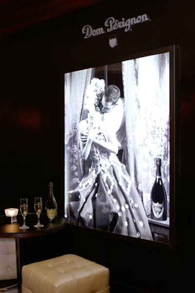 The elevated 300-square-foot Dom Perignon Lounge seats 18 for private events.