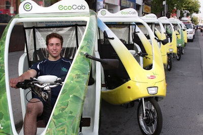 EcoCabs from GO Mobile Media shuttled guests (for free) to and from the event.