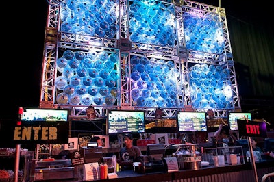 Weiss used 500 five-gallon water jugs in two wall installations.
