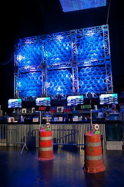 Street barricades and orange traffic barrels kept lines at the bar flowing smoothly throughout the night.