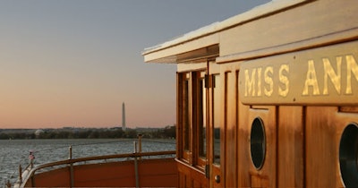 A typical Miss Ann cruise is four hours long and offers views of city monuments and often includes a visit to National Harbor or Mt. Vernon.